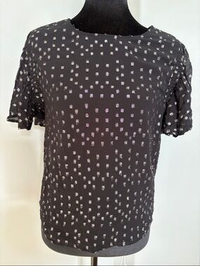 BB Dakota Black Short-Sleeve Metallic Dot Tee